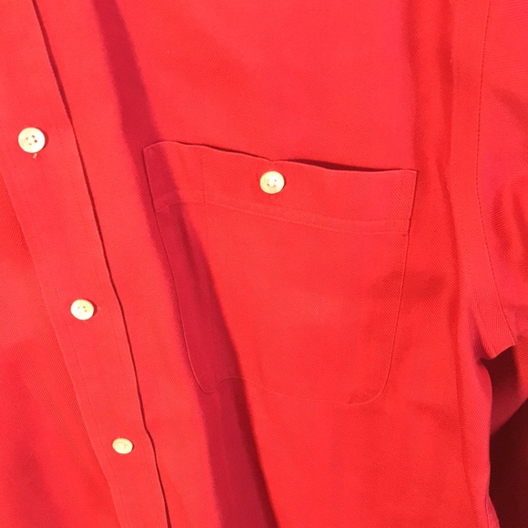 Roundtree & Yorke mens size M red long sleeved dress shirt - Picture 4 of 5